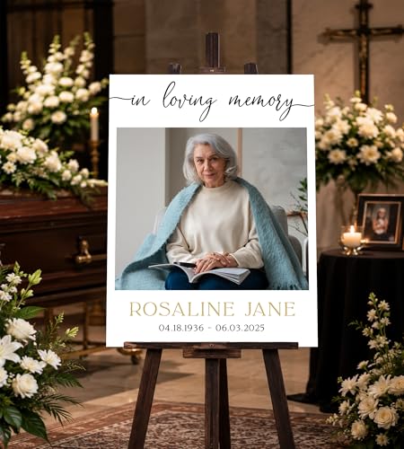 Celebration Life Sign, Personalized Funeral Sign, Custom Memorial Sign, In Loving Memory Sign, Funeral Welcome Sign, Celebration of Life Welcome Sign, Celebration Life Poster -14 - color: Backgrund#14