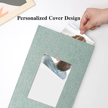 Vienrose 4x6 Photo Album,300 Pockets,Linen Cover with Window,Green | Linen Hardcover, Slip In Photo Book, Family Memory Album, Travel Keepsake - color: Green, size: 300 Pocket