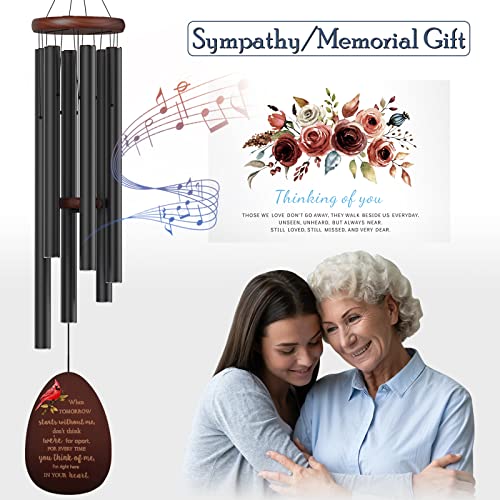 Suntimber Cardinal Memorial Wind Chimes for Loss of Loved One Sympathy Gift | 35" Windchimes In Memory of a Loved One like Mother Father,Cardinal Sympathy Gifts Basket for Bereavement,Condolence,Funeral - size: 35 Inch Cardinal