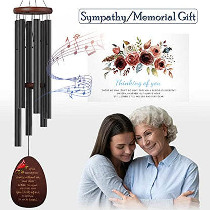 Suntimber Cardinal Memorial Wind Chimes for Loss of Loved One Sympathy Gift | 35" Windchimes In Memory of a Loved One like Mother Father,Cardinal Sympathy Gifts Basket for Bereavement,Condolence,Funeral - size: 35 Inch Cardinal