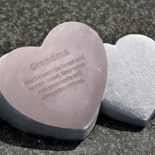 Wowser Heart Shaped Memorial Stone, Sympathy Gift, Remembrance Garden Accent, 6 Inches (Grandma)