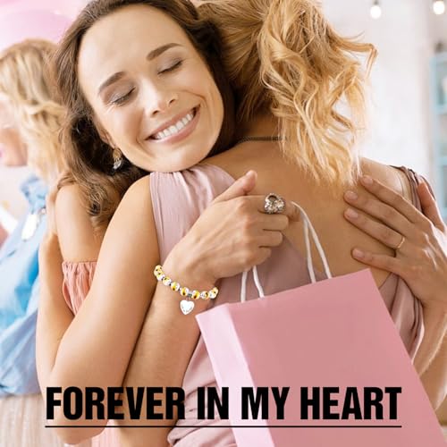 XIUDA Heart Cremation Memorial Urn Bracelet 316L Stainless Steel Keepsake Jewelry Urn Bracelet for Ashes for Women-With Me Always - style: Yellow Flower
