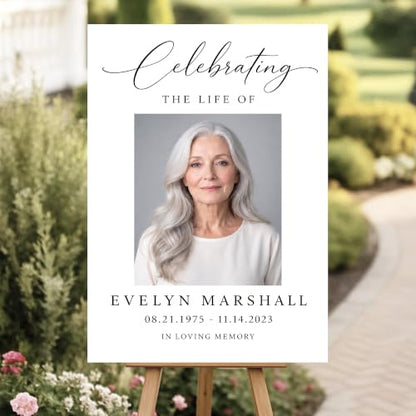 Personalized Funeral Celebration Of Life Welcome Sign #12 - color: Style 12