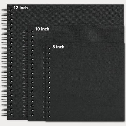 Vienrose Scrapbook Album,40 Pages,8x8 Inch,Tulip Black | Textured Paper Cover,Travel Scrap Book Photo Albums,Memory Book – Wedding,Baby,Family,Graduation,Pets - color: Black, size: 8×8 Inch 40 Pages