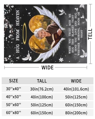 Custom Memorial Blanket with Photos for Loss of Loved One, Thanksgiving Gifts Personalized Sympathy Blanket for Loss of Dad Mom Husband Wife Friend of Loved One Gifts, Ships Next Day Made in USA - color: Style 5