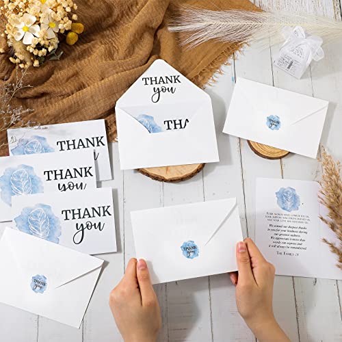 Fumete 50 Set Funeral Thank You Cards, Feather - style: Feather