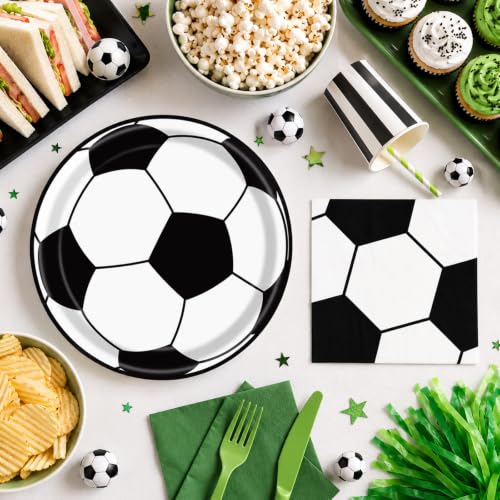 40 Pcs Soccer Plates and Napkins Set, Large 9 Inch Party Plates - color: Soccer