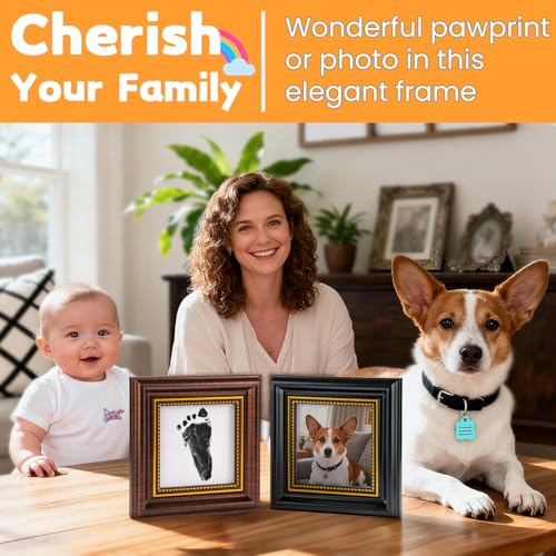 Inkless Baby Hand and Footprint Kit - Mess Free Ink Pad for Newborn Keepsake, Dog Nose & Paw Print Kit, Clean Touch Ink Pad for Baby Hand & Footprints, Ideal New Mom Gifts（Brown） - color: BROWN