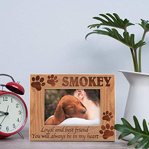 Dog Memorial Gift, Remembrance Personalized Picture Frame | 4x6 | Loss of Cat, Dog Gifts, Pet Memorial for Cats, Dogs - Loyal & Best Friend, Custom Engraved with Dogs Name D#21 - size: 4x6