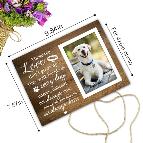 Memorial Picture Frame, Pet Picture Frame, Sympathy Gifts for Loss of Loved Pet, Bereavement Gifts for Loss of Dog, Dog Remembrance Photo Frame or Memorial Gift, Fits 4 x 6 In Photo