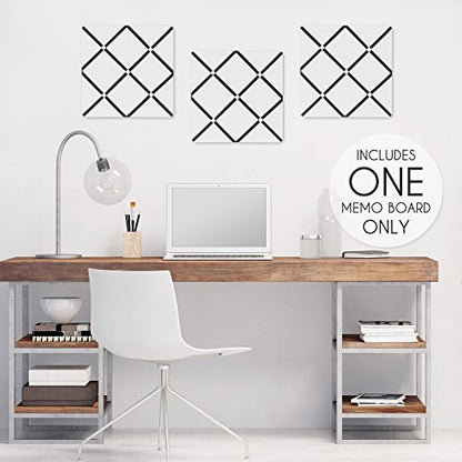 White and Black Hotel Fabric Memory/Memo Photo Bulletin Board by Sweet Jojo Designs - color: White and Black