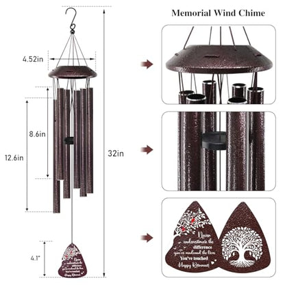 Retirement Gifts for Women/Men - 32" Wind Chimes Happy Retirement Gift for Coworker Colleague Boss Teacher Nurse - Farewell Appreciation Gifts Never Underestimate the Difference You've Made - color: Retirement