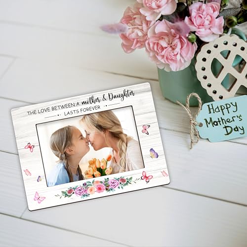 DETIHO Mom Picture Frame, 4"x6" Mothers Day Photo Gifts，Mom Wooden Picture - style: mother & daughter