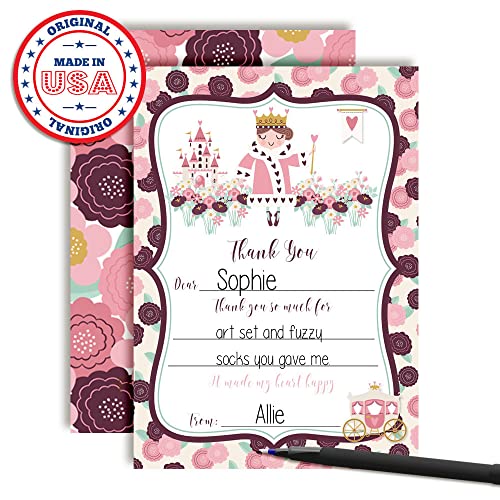 Amanda Creation Queen of Hearts Royalty Themed Birthday Party Thank You Notes, Ten 4" x 5.5" Fill-In the Blank Cards with 10 White Envelopes - style: Queen of Hearts Royalty