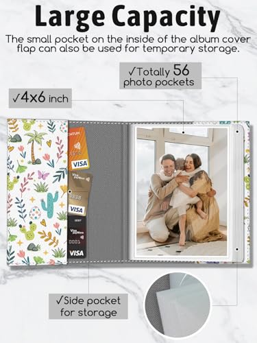 Photo Album 4x6, 56 Pockets Small Picture Book Cartoon Dinosaur - color: Dinosaur