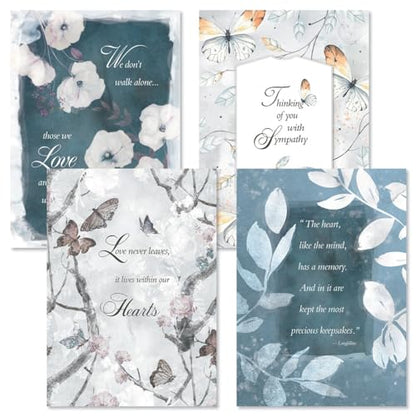 Current Passing Seasons Sympathy Greeting Cards - Set of 8 (4 Designs), Large 5" x 7", Sympathy Cards with Sentiments Inside, includes White Envelopes - color: Passing