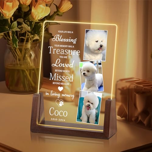 Customized Dog Memorial Gifts for Loss of Dog, Pet Memorial Gifts for Dogs, In Memory of Dog,Pet Sympathy Gifts for Dogs, Pet Memorial Gifts Cat, Dog Memorial Acrylic Night Light, Pet Loss Gifts - color: S5