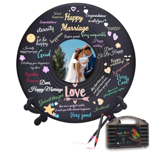 LRITER 1PCS Wedding Guest Book, Customizable Creative | Guest Book Signs for Wedding, Size 11.6in, Unique Vinyl Record Decorations for Special Day, Reception, Custom Guest Book D - color: Custom Wedding Guest Book D