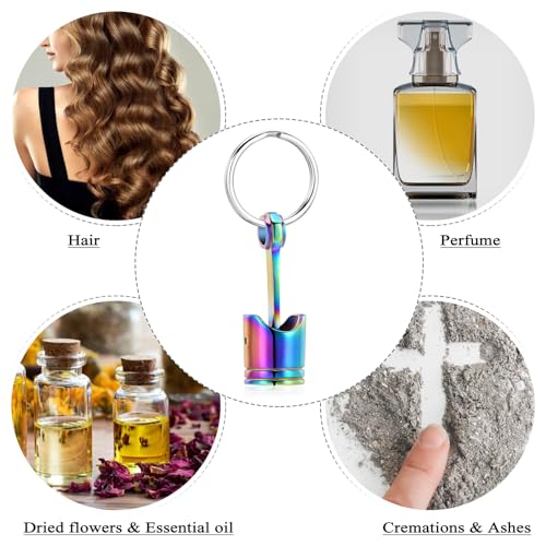 Car Parts Stainless Steel Piston Cremation Urn Necklace For Men Keepsake Memorial Jewelry Hold Ashes - color: Blue-Keychain