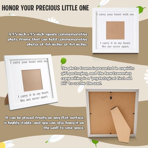 THYGIFTREE Sympathy Gifts for Loss of Mom Daughter - Memorial Picture Frame for Best Friend - I Carry Your Heart With Me Poem Bereavement Gift - Literary Poetry Decor for Bedroom Vanity & Home