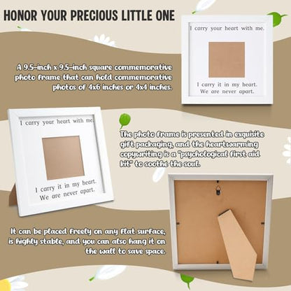 THYGIFTREE Sympathy Gifts for Loss of Mom Daughter - Memorial Picture Frame for Best Friend - I Carry Your Heart With Me Poem Bereavement Gift - Literary Poetry Decor for Bedroom Vanity & Home