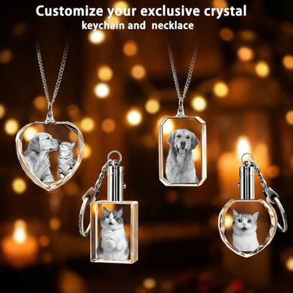 3D Crystal Photo Memorial Gift for Loss of Dog - Personalized Pet Keepsake, Rainbow Bridge Sympathy Gift for Dog Cat Horse Owners, Thoughtful Animal Photo Gift M - size: M：3.54×3.54×1.57in