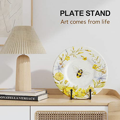 3 Pack 6 Inch Plate Stands for Display - Metal Picture Stand Plate Holder | Frame Holder Fits 7"-15" H Book, Photo, Cookbook, Sturdy Rust-Resistant Solid Iron, Small Easel for Wedding Home Decor, Black