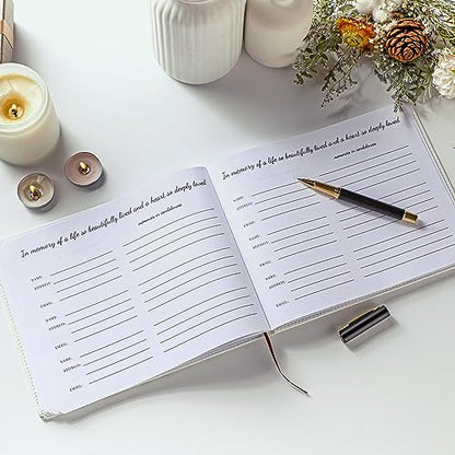 Patelai Funeral Guest Book with Pen, Celebration of Life - style: Celebration of Life