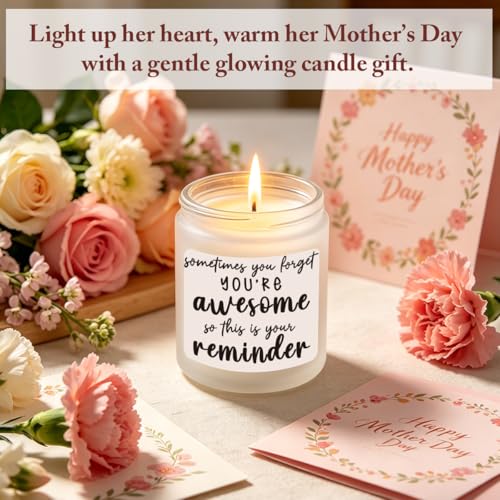 Appreciation Thank You Gifts for Women Self Care Relaxation Spa Gifts | Christmas Birthday Gifts for Women Sister Friend Her Wife Girlfriend Novelty Lavender Scented Soy Candle Gift - color: Reminder