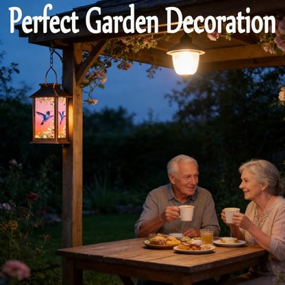 Hummingbird Garden Deco Solar Lanterns Outdoor Waterproof,Metal Hanging Decorative Solar Lights,Mothers Day Gifts,Birthday Gifts for Women Mom Grandma,Gardening Gifts for Yard,Patio, Lawn,Tabletop - style: Style_ Hummingbird