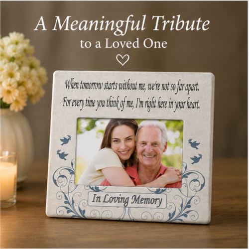 Memorial Picture Frame - Custom - "When Tomorrow Starts Without Me " - Tribute to the Loss of a Loved One - Design Goes with Any Décor - Keepsake Picture Frame - Measures 8" x 7.25" - size: Customized
