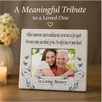 Memorial Picture Frame - Custom - "When Tomorrow Starts Without Me " - Tribute to the Loss of a Loved One - Design Goes with Any Décor - Keepsake Picture Frame - Measures 8" x 7.25" - size: Customized