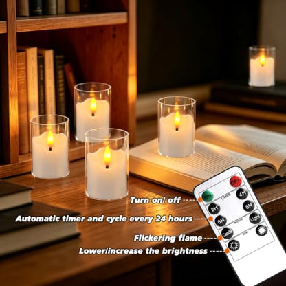 24 flickering flameless LED candles, small cylindrical tea lamp candles - color: white1-24Pack