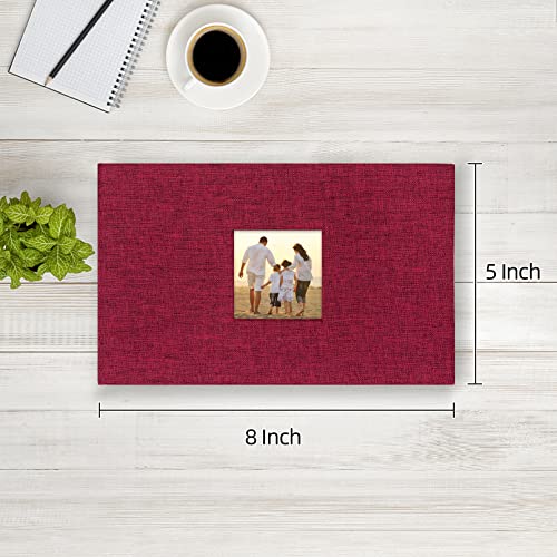 potricher Photo Album 4x6 Pictures, 100 Pockets, Linen Cover, Red - color: Red, size: 100 Pockets