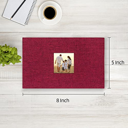 potricher Photo Album 4x6 Pictures, 100 Pockets, Linen Cover, Red - color: Red, size: 100 Pockets