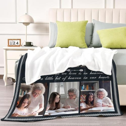Custom Memorial Blanket with Picture Personalized Sympathy Remembrance Condolences Bereavement Gifts Sympathy Gifts for Loss of Loved One Mother Dad Grandma Grandpa Sister Daughter Friend - color: Design15