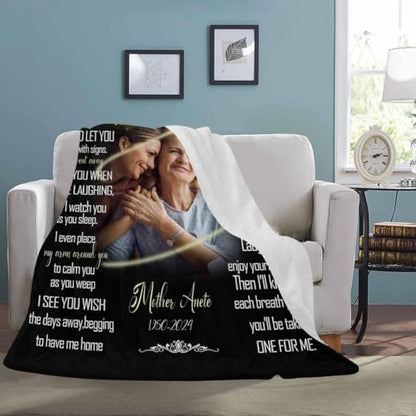 Custom Memorial Blanket with Photo - Sympathy Gift for Loss of Loved One - color: Style 14