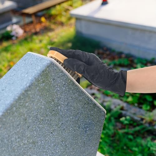 Mixweer 8 Pcs Grave Cleaning Kit for Cemetery, Gravesite Granite Clean | 1 Headstone Cleaner, 1 Spray Cloth, 1 Bristle Brush, 1 Scrub Brush, 1 Sponge, 2 Gloves, 1 Scraper, for Tombstone Cleaning
