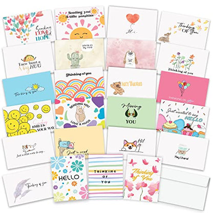 Thinking of You Cards with Envelopes - 24 Thinking of You Greeting Cards with Unique Designs and Inspiring Words - The Perfect Encouragement Cards to Send to a Close Friend, Relative or Loved One (24) - color: Huge Variety