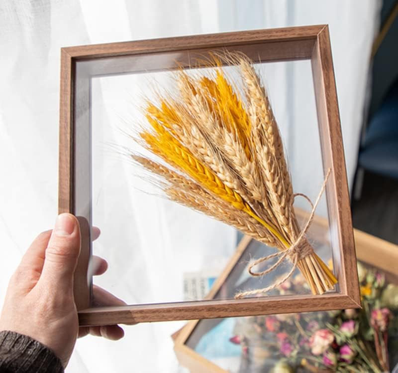 JOSON 2 packsWooden Dried Flower Photo Frame Dried Flower Display Stand Decorative Floating Photo Frame (brown 4x6) - color: Brown-4x6