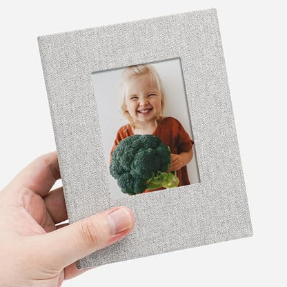 Vienrose 4x6 Photo Album,100 Pockets,Linen Cover with Window,Grey | Cover Window, Acid Free Pages, Linen Hardcover, Baby Wedding Family Photos - color: Grey, size: 100 Pocket