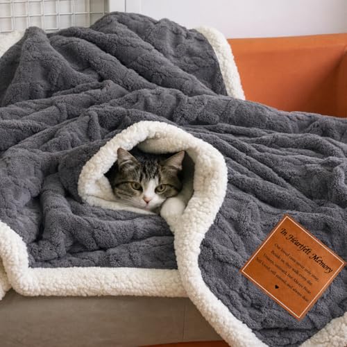 Sympathy Blanket for Loss of Loved One, Memorial Gifts for Mom Dad Grandma Grandpa, Soft Flannel Bereavement Throw, in Loving Memory Condolence Gift 50x60 Gray