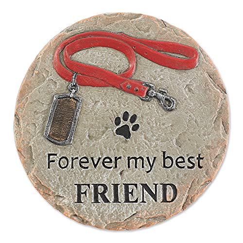DII Pet Remembrance Cement Stepping Stone Collection, You Will Never Leave Our Hearts, Dog, 9.25x8.5x3.7
