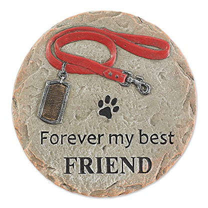 DII Pet Remembrance Cement Stepping Stone Collection, You Will Never Leave Our Hearts, Dog, 9.25x8.5x3.7