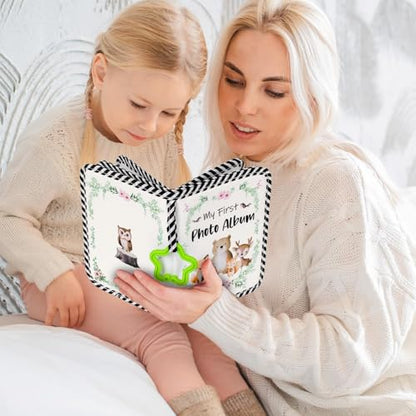 's My First Family Album Soft Photo Cloth Book Woodland Animal My First Book of Photos Memory Album Gift Holds 4x6 Pictures for Babies Newborn & Shower - style: Woodland Animal