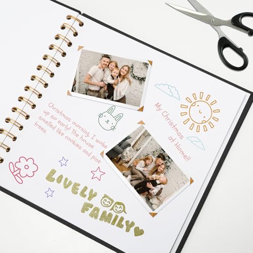 7x7 Inch Scrapbook DIY Photo Album, 20 Sheets (40 Pages), Black - color: Black, size: 7 x 7 Inch 20 Sheets