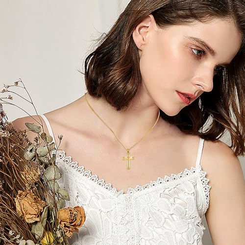 Minicremation Rope Winding Cross Cremation Ashes Urn Pendant Necklace Memorial Keepsake Jewelry Lord’s Prayer Cross Ashes Necklaces - color: Gold