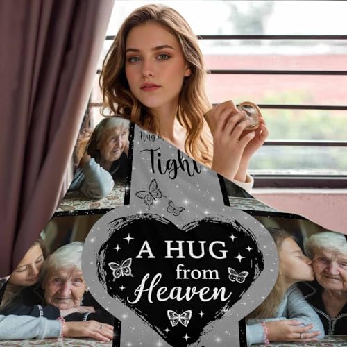 Customized Memorial Blanket with Photos for Loved Ones Lost: Made in USA, Personalized Pictures Sympathy Blanket for Father Mother Grandpa Grandma Brother Sister Daughter Son Pets - color: Design 03
