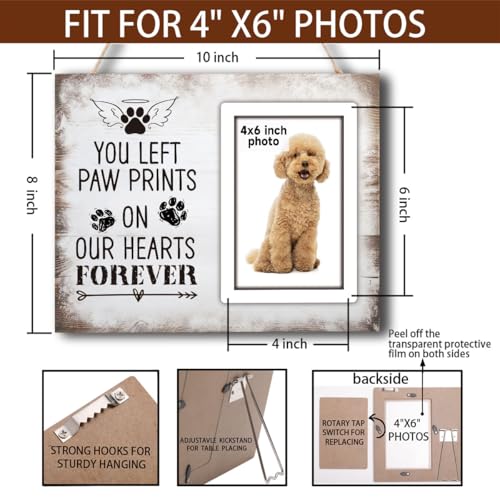 Memorial Pet Picture Frame Sympathy Gifts for Loss of Loved Pet, Bereavement Gifts for Loss of Dog, Cat memorial gifts for loss of Cat, Remembrance Picture Frame or Memorial Gift Fits 4 x 6 In Photo
