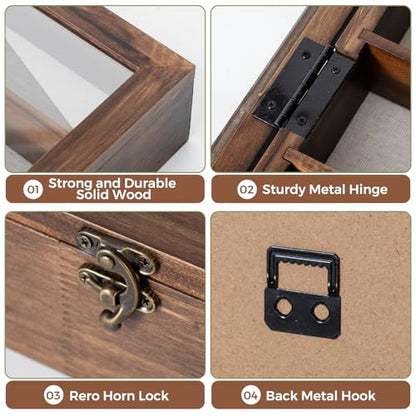 Muzilife 16x20 Shadow Box Wood Picture Frame with Shelves, 2.83 Deep, Brown - color: Brown, size: 16"x20" with Shlef